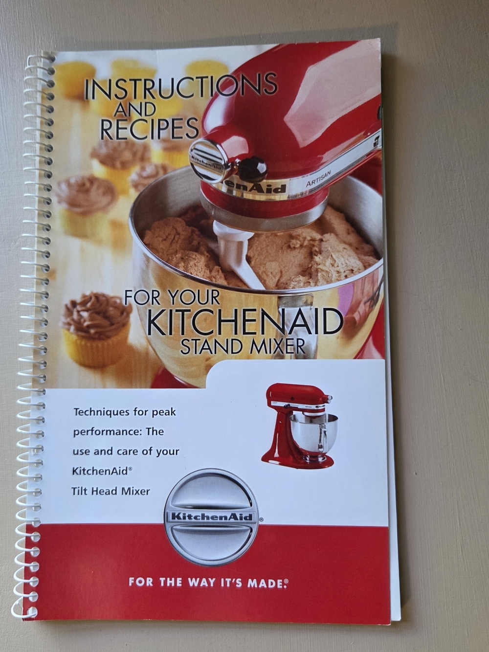 KitchenAid Red Stand Mixer Instructions and Recipes Manual
